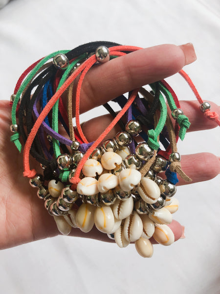 TOBILLERA Y/O PULSERA SIRENA CINTA GAMUZA CON DIJES