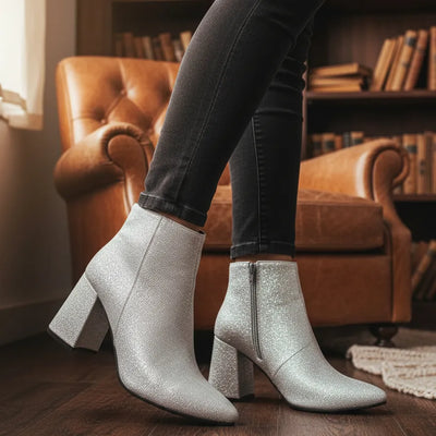 BOTINETA HOLLY con TACO CUADRADO y CIERRE- LINEA LUXURY