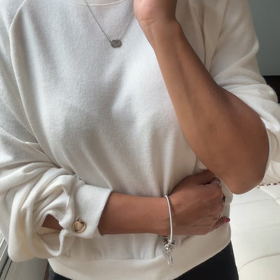 SWEATER AGATHA NATURAL DE Lanilla con botones