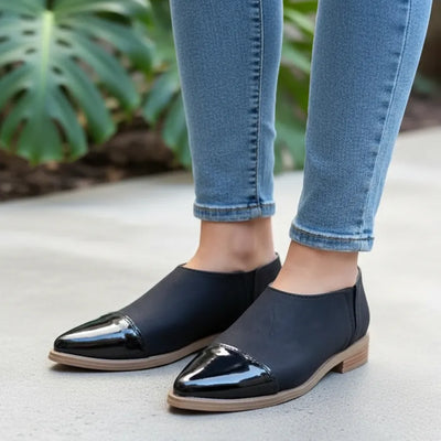 CHATITAS ANITA NEGRO PUNTA FINA PUNTERA CHAROL NEGRO