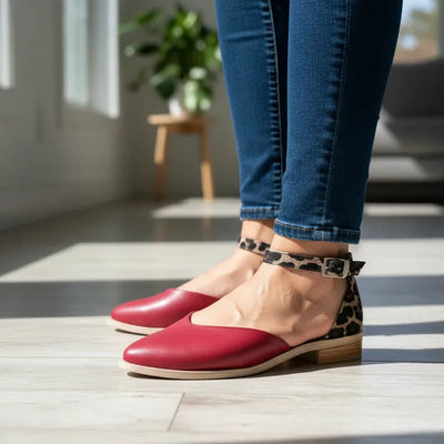 CHATITAS GUILLERMINA NINITA ROJO y ANIMAL PRINT CORTE CORAZÓN PULSERA PUNTA FINA