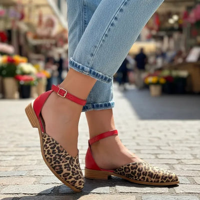 CHATITAS GUILLERMINA NINITA ROJO CORTE CORAZÓN PULSERA PUNTA FINA A. PRINT JAGUAR