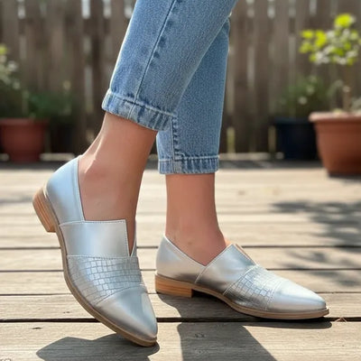 CHATITAS CHINITA PLATA COMBINADO CON CROCO ESCOTE V PUNTA FINA