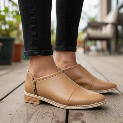 ZAPATO CHATITAS AMANDA TERRA CON CIERRE LATERAL