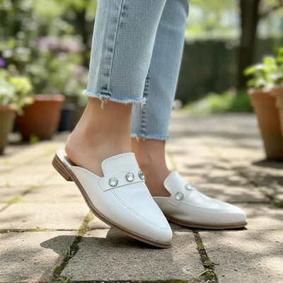 ZUECOS OMIMBI HUESO SIMIL CUERO Tipo SLIPPERS