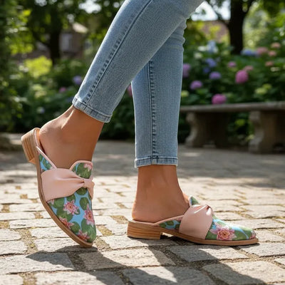 ZUECOS SABRINA IRUPE  MOÑO ROSA Tipo SLIPPERS