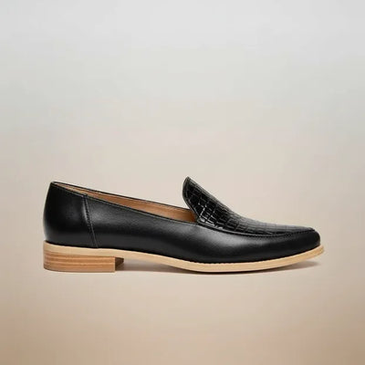 ZAPATOS BAJOS AURELIA NEGRO COMBINADO CROCO CHAROL