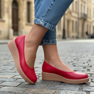 AGNES - ZAPATOS TACO CHINO en ROJO PU
