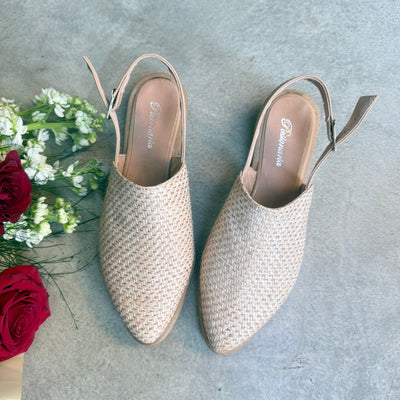 EMA WOVEN SOLE CLOGS SLIPPERS Type with ANKLE STRAP