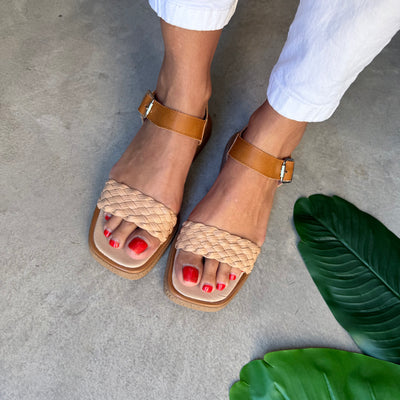 SANDALIAS JUKY BEIGE FAJA TRENZA