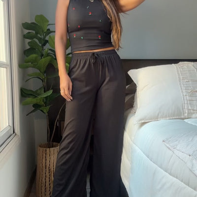 PANTALÓN CRETA NEGRO ELASTIZADO