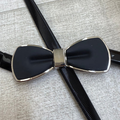 CINTURÓN de MUJER ELASTIZADO en METAL color NEGRO PLATA (Mod. MOÑO)