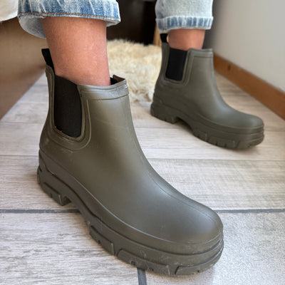 BOTINETA de PVC para LLUVIA ELÁSTICO LATERAL KALA VERDE OSCURO