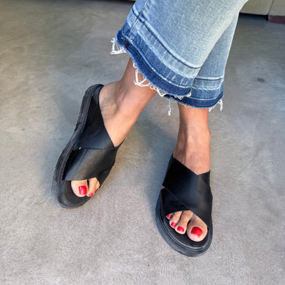 SANDALIAS INDALA FAJA CRUZADA (NEGRO)