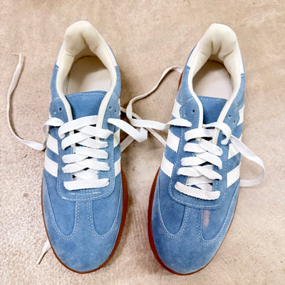 IMPERFECTAMENTE BELLOS ZAPATILLAS PAMPA CELESTE 3 TIRAS BLANCO ACORDONADA