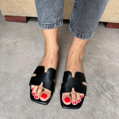 SANDALIAS MELINA NEGRO CORTE H