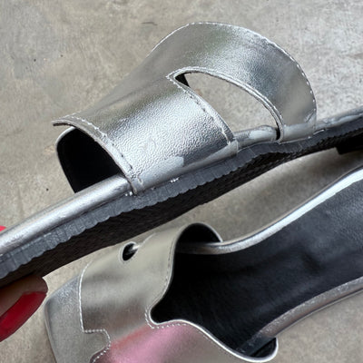 SANDALIAS 2DA SELECCION  MELINA PLATA CORTE H