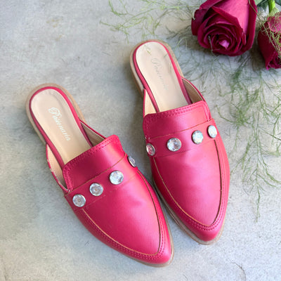 ZUECOS OMIMBI ROJO SIMIL CUERO Tipo SLIPPERS