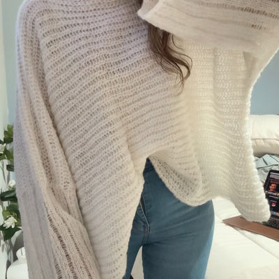 SWEATER CITRAL BLANCO TEJIDO EN LANA MOHAIR