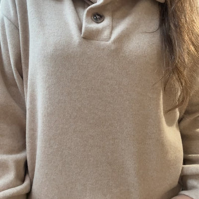 SWEATER SORA BEIGE DE Lanilla con botones