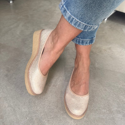 AGNES - ZAPATOS TACO CHINO en CHAMPAGNE DALLAS
