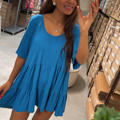 VESTIDO DEBORA INFORMAL con FALDA CORTA VOLADOS