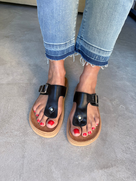 SANDALIAS OJOTA DOLLY CUERO (NEGRO)