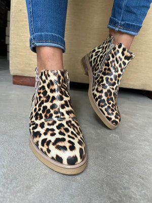 BOTINETA DANILA CIERRES LEOPARDO Fondo BEIGE