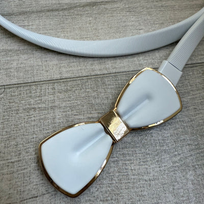 CINTURÓN de MUJER ELASTIZADO en METAL color BLANCO CON DORADO (Mod. MOÑO) (Copia)