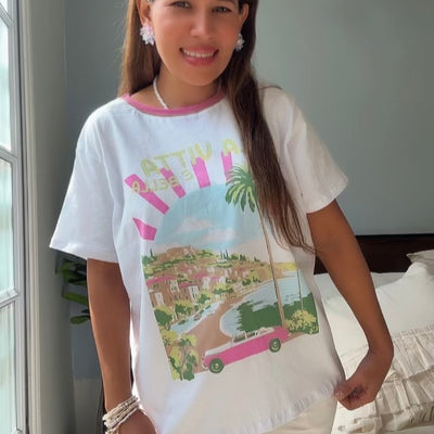 REMERA CUELLO REDONDO COLORES SUMMER LA VITTA BLANCO (Línea SWEETY)