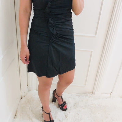 VESTIDO MARIAN con FALDA CORTA detalle frunce lateral