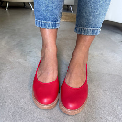 AGNES - ZAPATOS TACO CHINO en ROJO PU