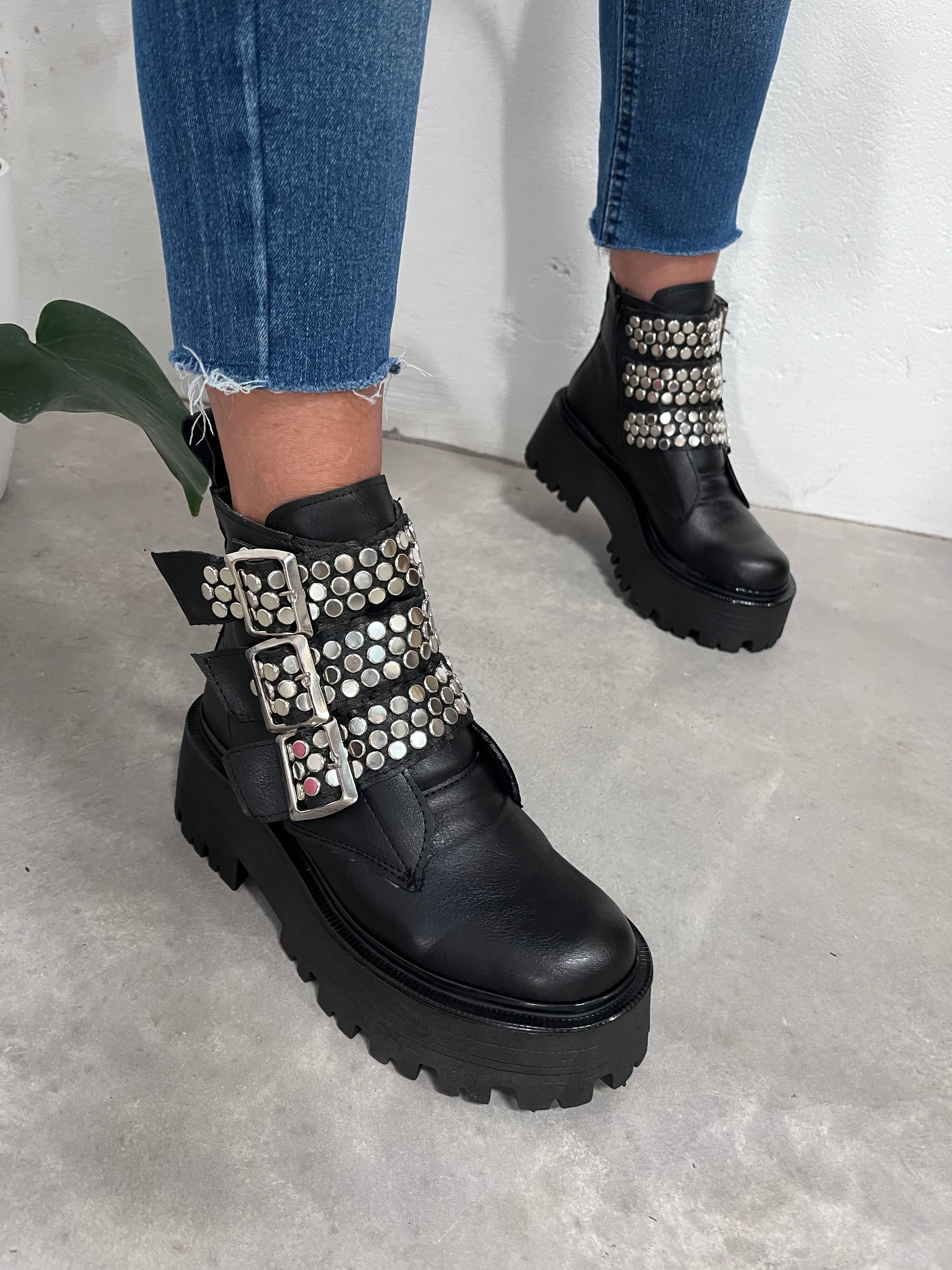 Calzados Borcegos Con Hebillas Mujer BORCEGO CUORE FAJAS HEBILLAS