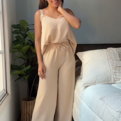 PANTALÓN NISSI BEIGE CREPE