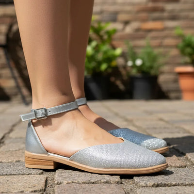 CHATITAS GUILLERMINA NINITA PLATA RAFIA GLITTER CORTE CORAZÓN PULSERA PUNTA FINA