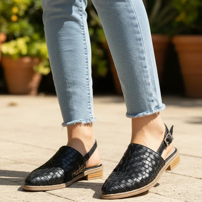 ZUECOS EMA NEGRO TRAMADO Tipo SLIPPERS con PULSERA