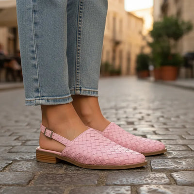 ZUECOS EMA ROSA TRAMADO Tipo SLIPPERS con PULSERA