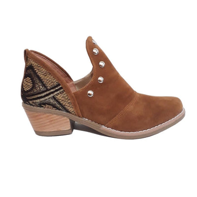 CHARRITOS GAMUZADO SINTÉTICO con TACHAS y TALÓN BORDADO